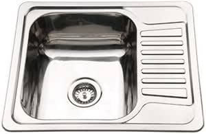 Compact Stainless Steel Inset Kitchen Sink Bowl With Drainer & Waste Kit (B58)