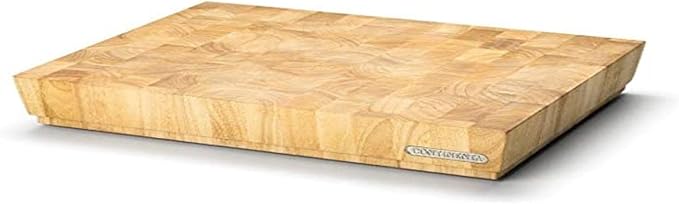 Continenta Rubber Tree Wood End Grain Professional Chopping Board, Solid Wood Cube Glued, Professional Quality Individual Chopping Board 48Â x 36Â x 7.3