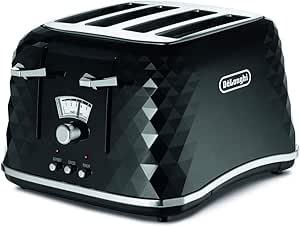 De'Longhi Brillante CTJ4003BK 4-Slice Toaster - Black