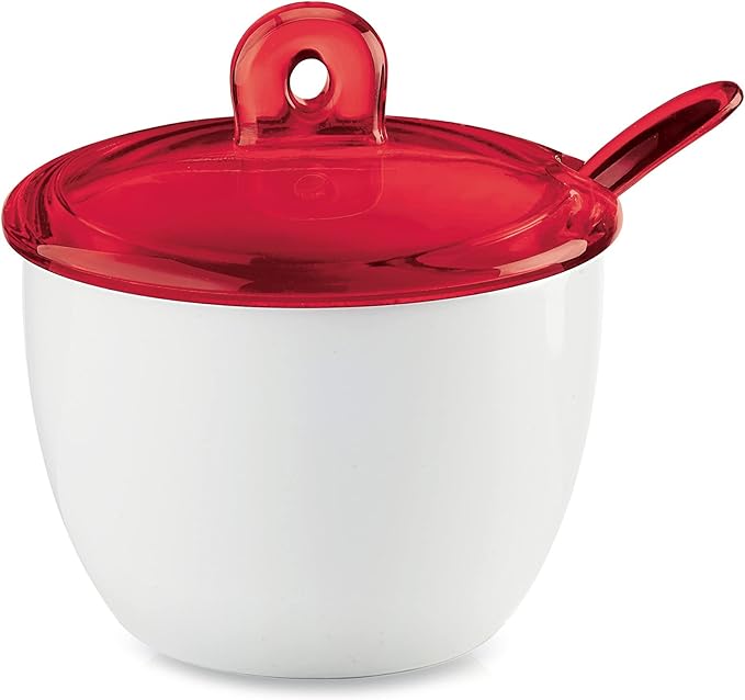 Guzzini Gocce Sugar Bowl and Spoon, Set of 1, Red