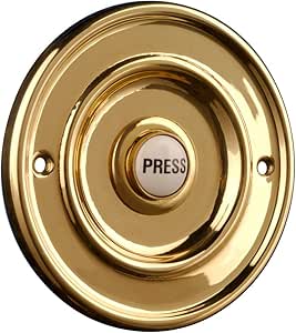 Polished Brass 76mm Dia Bell Push with China Press