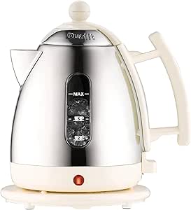 Dualit 72203 Jug Kettle, 1 Litre, Stainless Steel and Canvas White Finish