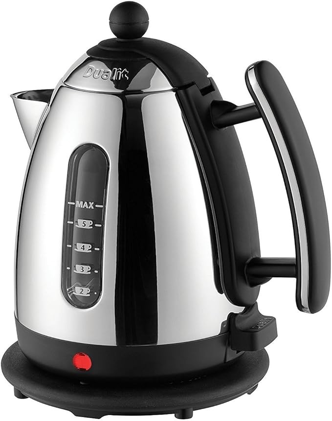 Dualit 72400 Cordless Jug Kettle, 1.5 L - Stainless Steel with Black Trim