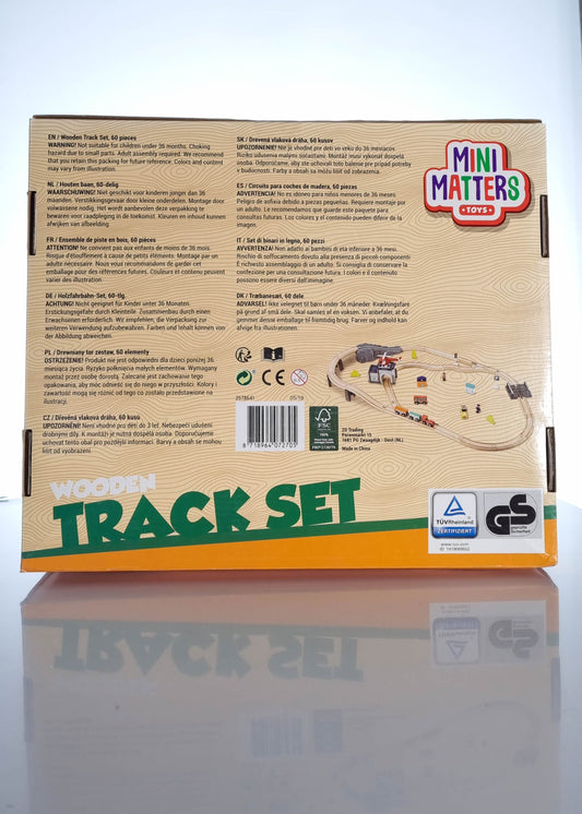 Circuit Trenulet din Lemn cu 60 piese