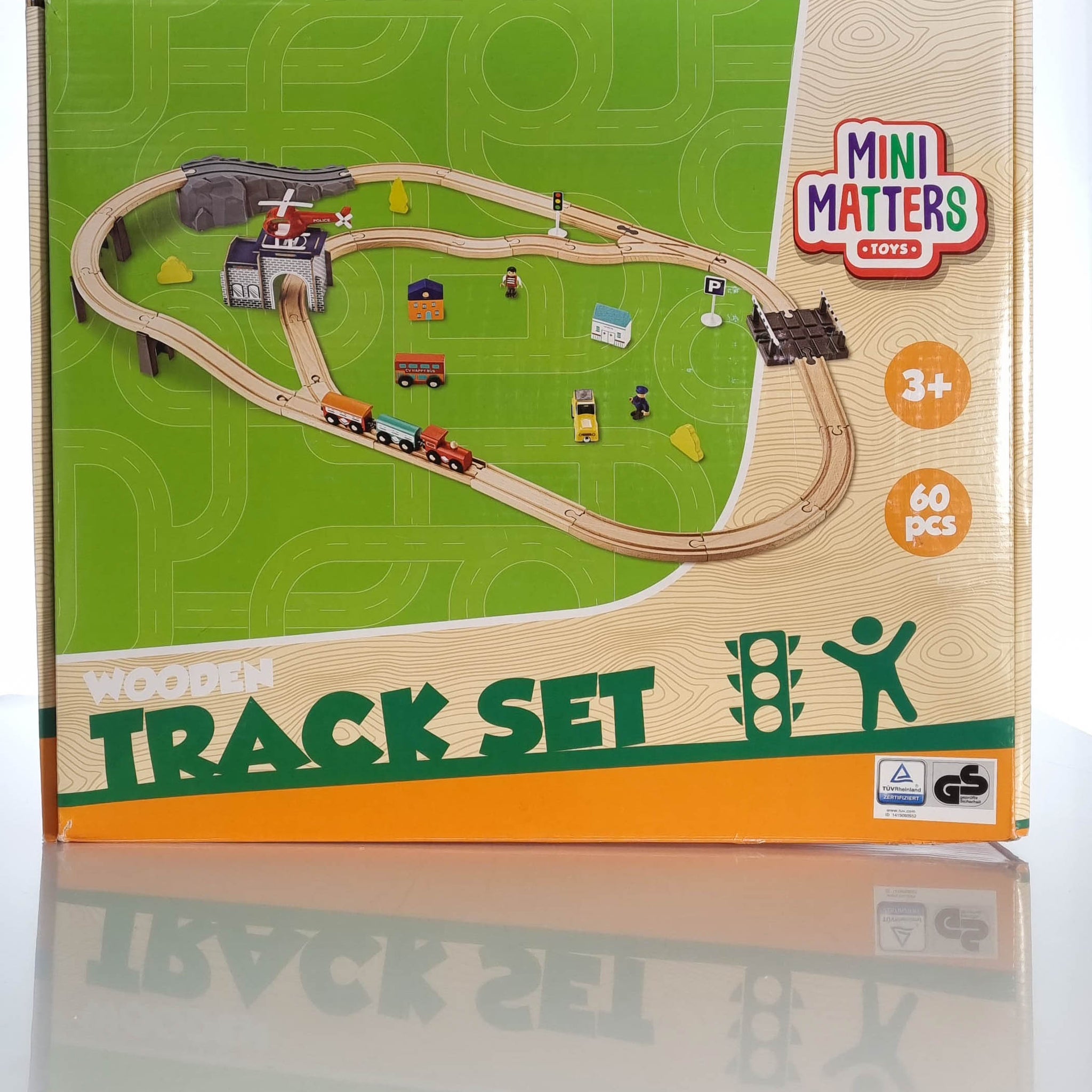 Circuit Trenulet din Lemn cu 60 piese