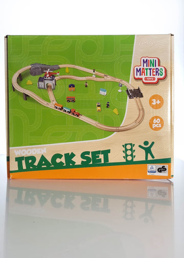 Circuit Trenulet din Lemn cu 60 piese