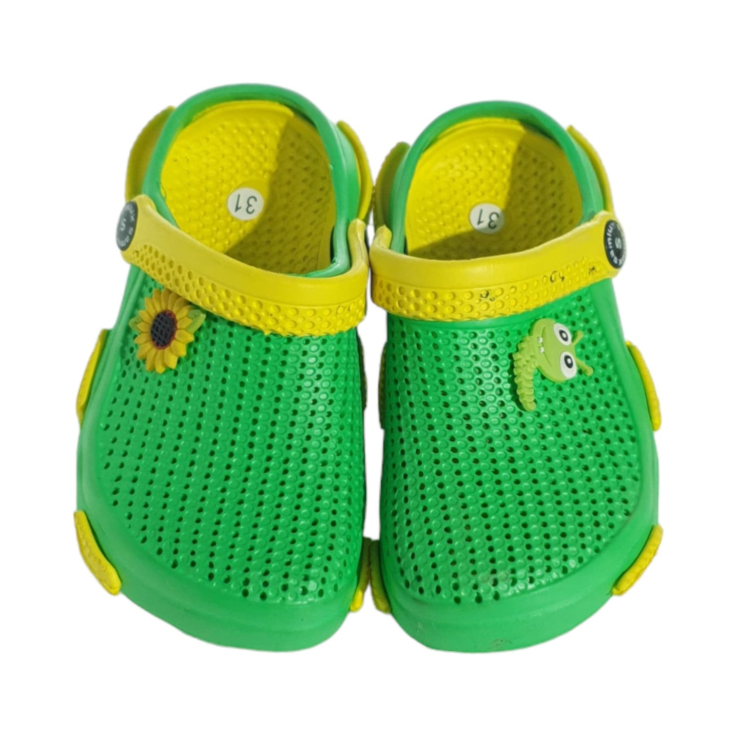 Slapi - Saboti Copii - Verde cu Galben
